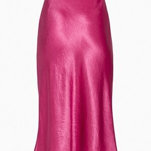 New Forever 21 Fuchsia Maxi Satin Skirt